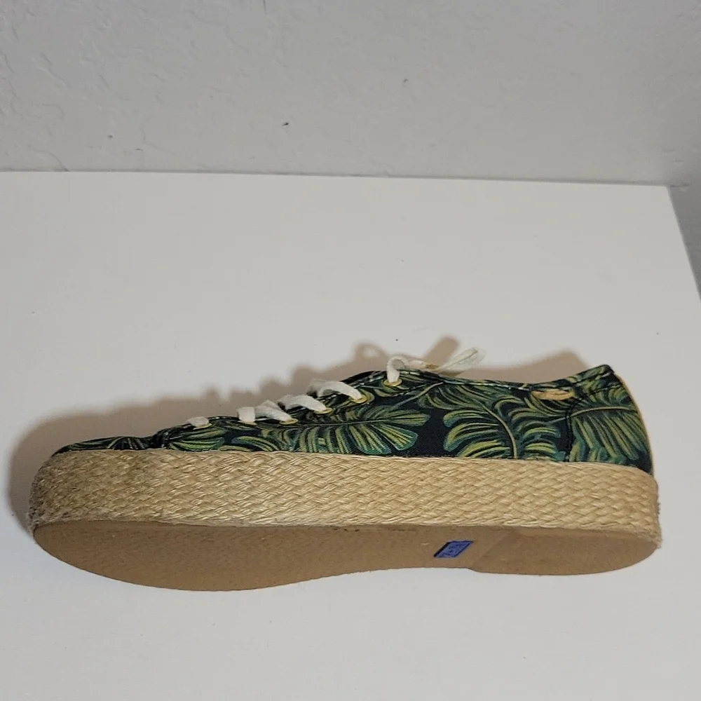 KEDS x Riffle Paper Tropical Leaf Pattern Lace up Espadrille 8